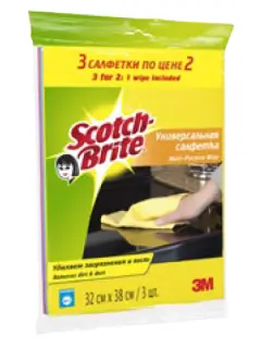 4. Салфетка универсальная Scotch-Brite® "3 по цене 2" 32*38