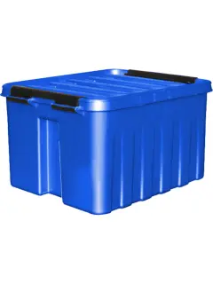 Ящик п/п 210х170х135 мм с крышкой и клипсами синий