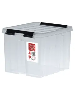 Ящик п/п 210х170х175 мм с крышкой и клипсами прозрачный